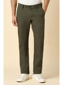 Allen Solly - Men Olive Slim Fit Solid Casual Trousers
