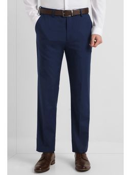 Allen Solly - Men Navy Blue Slim Fit Solid Formal Trouser