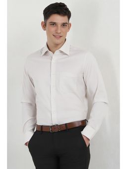 Allen Solly - Men Cream Slim Fit Solid Full Sleeves Formal Shirt