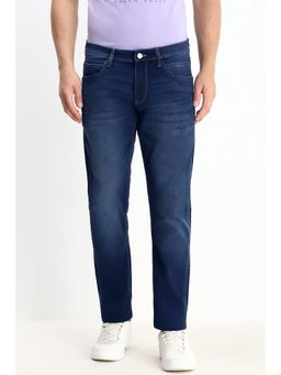 Allen Solly - Men Navy Blue Slim Fit Mid Wash Jeans