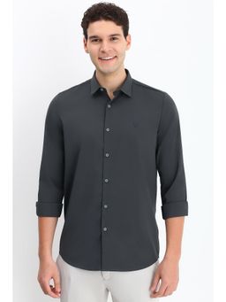 Allen Solly - Men Purple Slim Fit Solid Full Sleeves Casual Shirts