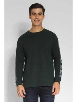 American Eagle - Men Green Long-Sleeve Logo Graphic Sweatshirt