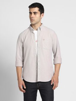 American Eagle - Men Lilac Slim Fit Solid Oxford Button-Up Casual Shirt