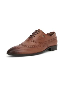 Louis Philippe - Men Brown Leather Formal Shoes