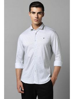 Louis Philippe - Mens Blue Smart Fit Print Full Sleeves Casual Shirt