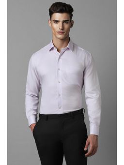 Louis Philippe - Men Lilac Classic Fit Solid Full Sleeves Formal Shirt