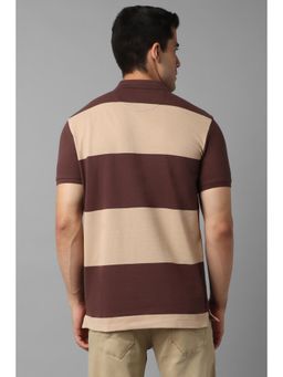 Louis Philippe - Men Brown Colorblock Polo T-Shirt