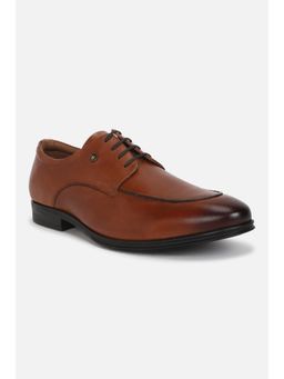 Louis Philippe - Men Tan Leather Lace Up Oxford Shoes