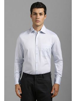 Louis Philippe - Men Blue Classic Fit Print Full Sleeves Formal Shirt