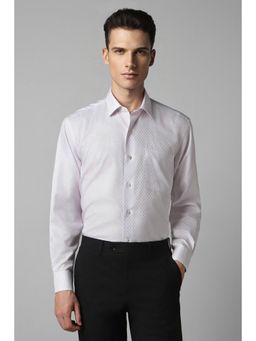 Louis Philippe - Men Purple Classic Fit Textured Full Sleeves Formal Shirt