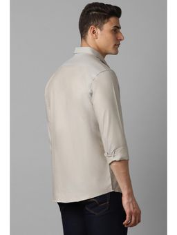 Louis Philippe - Men Grey Slim Fit Solid Full Sleeves Casual Shirt