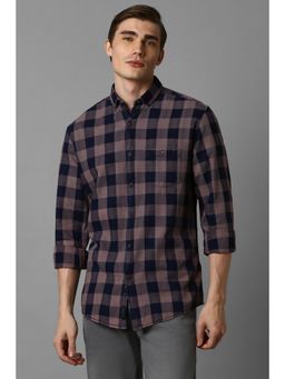 Louis Philippe - Men Multi-Color Slim Fit Checks Full Sleeves Casual Shirt