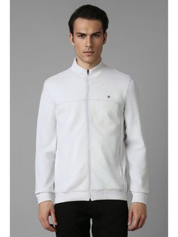 Louis Philippe - Men White Regular Fit Textured Full Sleeves Jacket