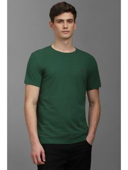 Louis Philippe - Men Green Graphic Round Neck Slim Fit T-Shirt