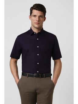 Peter England - Men Navy Half Sleeves Formal Shirt