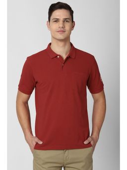 Peter England - Men Maroon Polo T-Shirt
