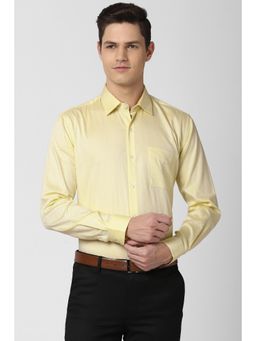 Peter England - Men Yellow Full Sleeves Formal Shirt