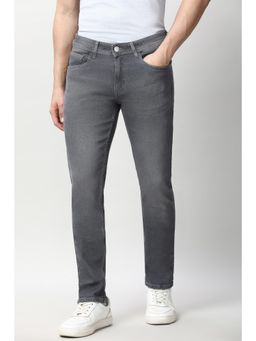 Peter England - Men Grey Mid Wash Slim Tapered Jeans