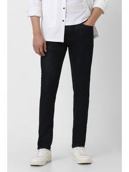 Peter England - Men Black Dark Wash Classic Tapered Jeans