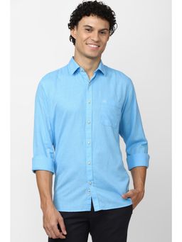 Peter England - Men Blue Slim Fit Casual Shirt