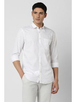 Peter England - Men White Slim Fit Casual Shirt