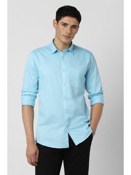 Peter England - Men Blue Slim Fit Casual Shirt