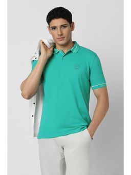 Peter England - Men Green Solid Polo T-Shirt