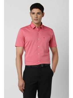 Peter England - Men Pink Slim Fit Half Sleeves Formal Shirt