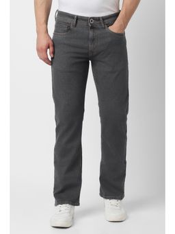 Peter England - Men Grey Mid Wash Regular Fit Jeans