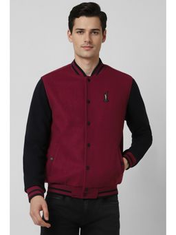 Peter England - Men Maroon Print Casual Jacket