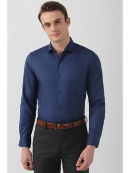 Peter England - Men Navy Slim Fit Full Sleeves Formal Shirt
