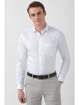 Peter England - Men White Slim Fit Full Sleeves Formal Shirt