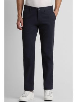 Peter England - Men Black Solid Super Slim Fit Casual Trousers