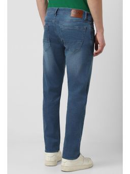 Peter England - Men Blue Dark Wash Slim Tapered Jeans