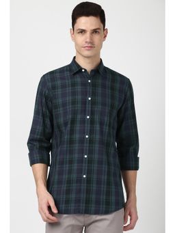 Peter England - Men Black Slim Fit Check Shirt