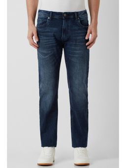 Peter England - Men Navy Dark Wash Regular Fit Jeans