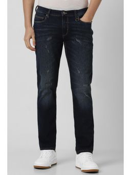 Peter England - Men Black Dark Wash Slim Fit Jeans