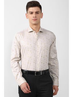Van Heusen - Men Printed Cream Shirt
