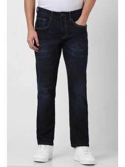 Van Heusen - Men Navy Blue Wash Regular Fit Jeans
