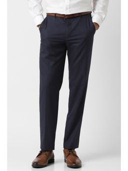 Van Heusen - Men Navy Stripe Regular Fit Trousers