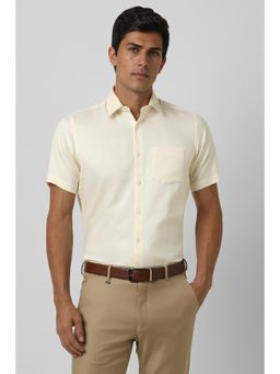 Van Heusen - Men White Regular Fit Solid Half Sleeves Formal Shirt