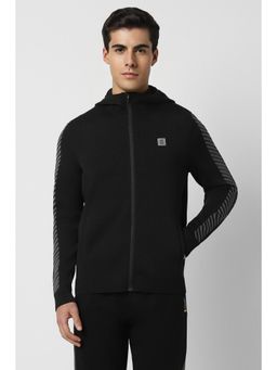 Van Heusen - Men Black Solid Casual Bomber Jacket