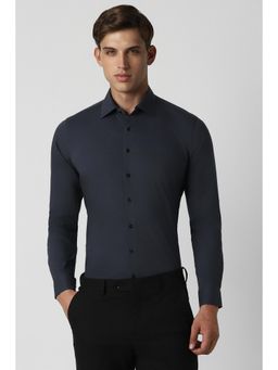 Van Heusen - Men Purple Slim Fit Solid Full Sleeves Formal Shirt