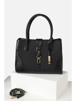 Van Heusen - Women Black Textured Casual Handbag