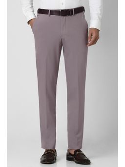 Van Heusen - Men Brown Solid Slim Fit Trousers