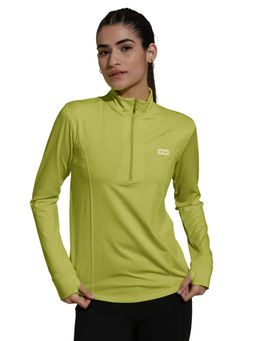 Silvertraq - Women Green Ath Runner Regular High Neck T-Shirt