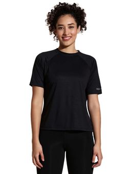 Silvertraq - Women Black Traq Fit Raglan Regular Crew Neck T-Shirt