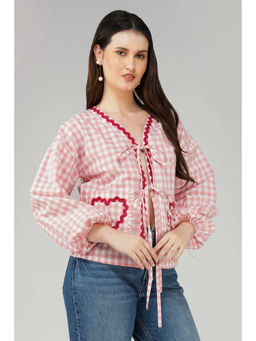 The Clothing Factory - Baby Pink Heart Applique Shirt Top