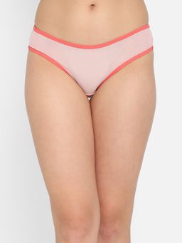 Clovia - Low Waist Semi-sheer Bikini Panty In Baby Pink