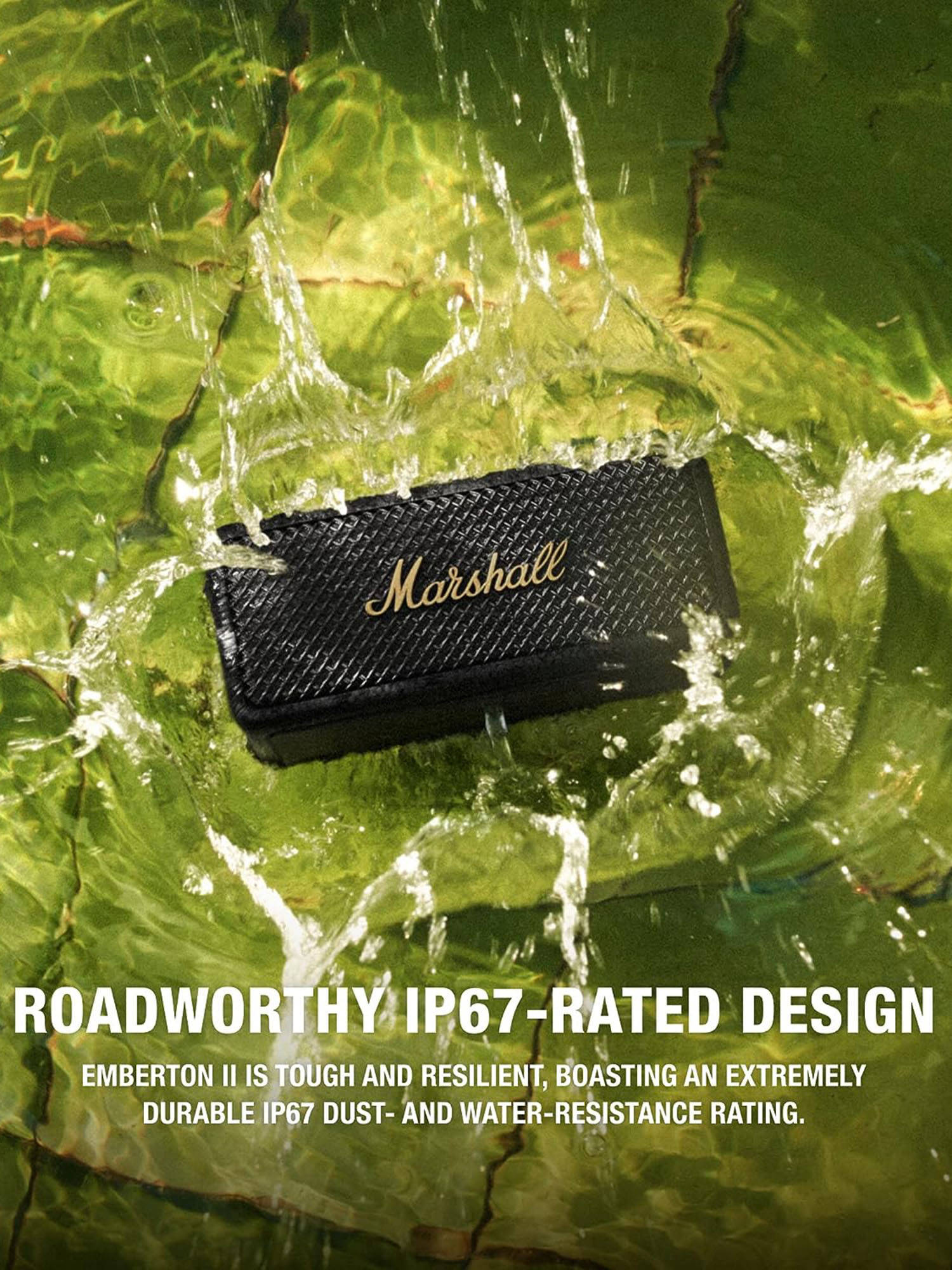 Buy Marshall Black and Brass Emberton II Wireless Bluetooth
